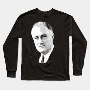 Franklin D. Roosevelt Black and White Long Sleeve T-Shirt